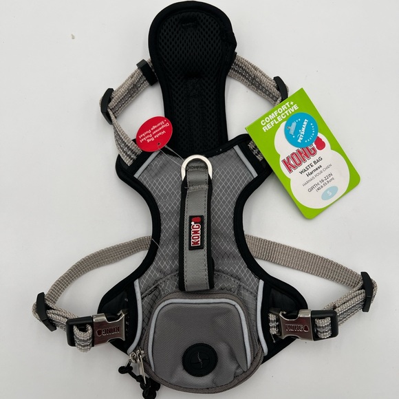 Dog Harness Kong Reflective Pocket Small Gray NWT - Picture 3 of 5